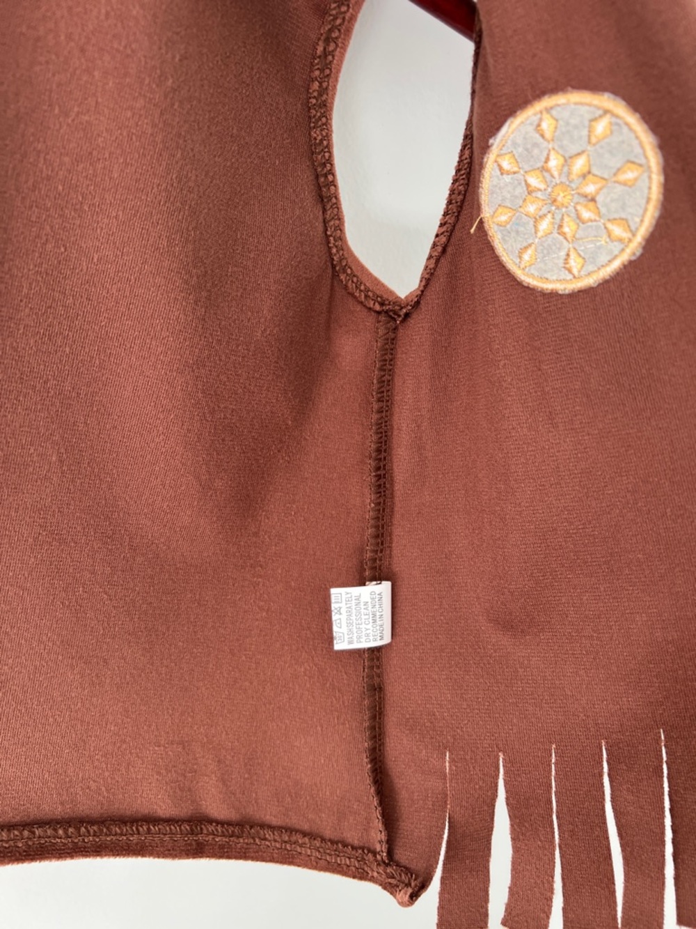 Kids Brown Faux Suede Fringe Western Vest with Decorative Medallions Size S - Picture 12 of 16